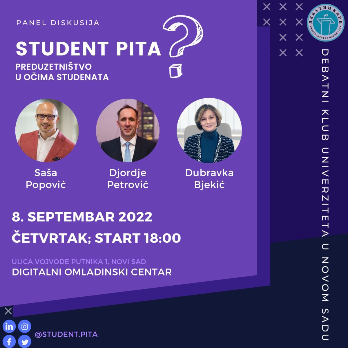 Panel diskusija "Student.pita?" u Novom Sadu