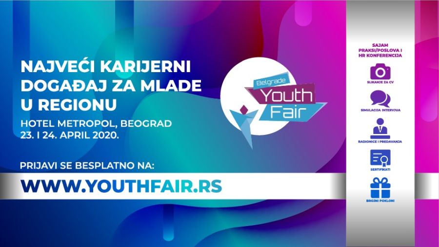 Belgrade Youth Fair 2020 - Najveći karijerni događaj za mlade u regionu,  23. i 24. aprila u Beogradu
